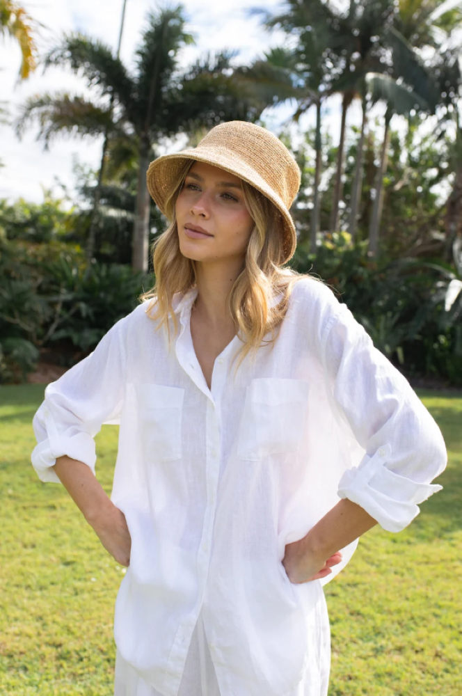 BOYFRIEND LINEN SHIRT - WHITE