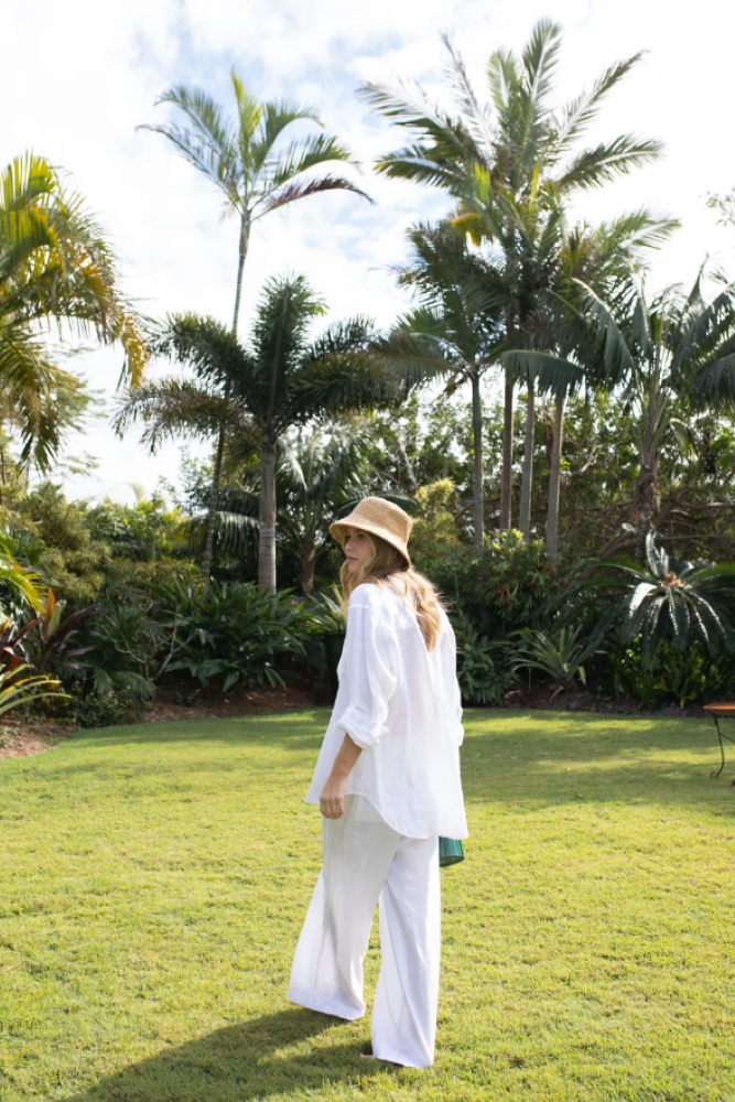BOYFRIEND LINEN SHIRT - WHITE