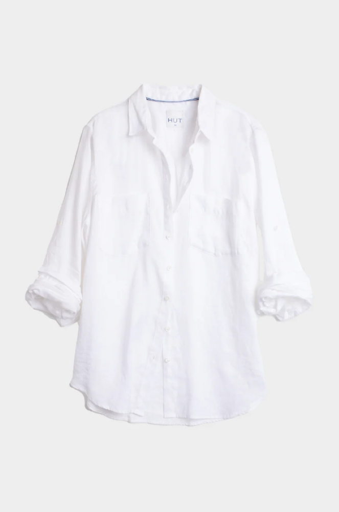 BOYFRIEND LINEN SHIRT - WHITE