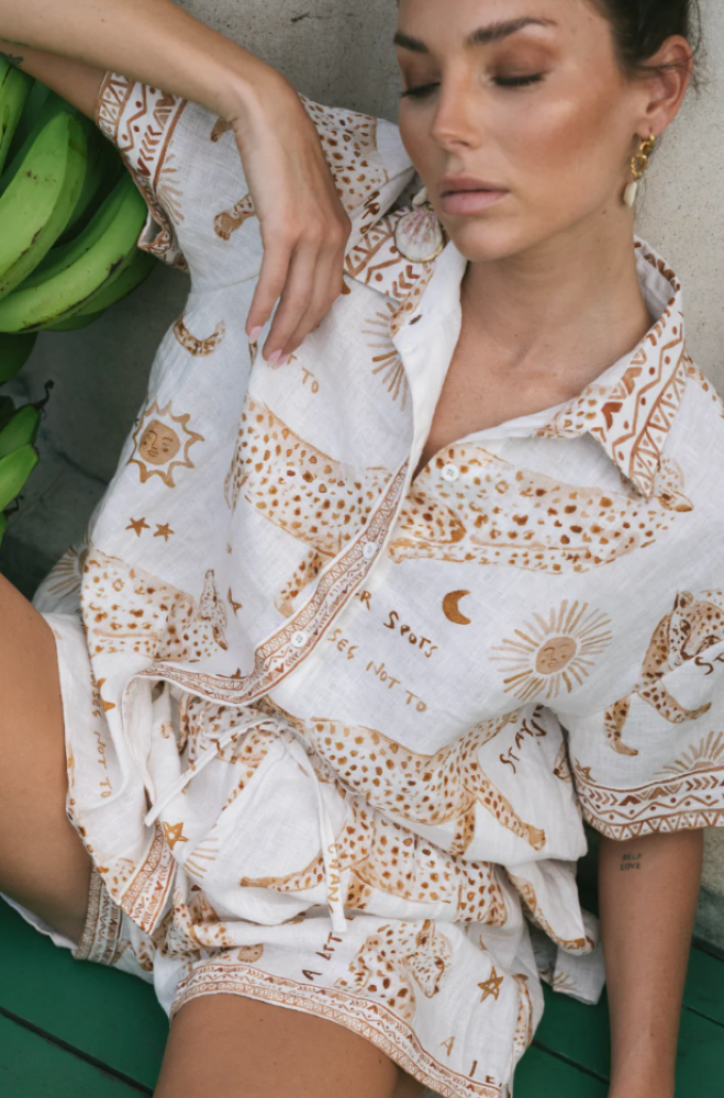Parallel Culture Shoes and Fashion Online SHORT SLEEVE SHIRTS LJC DESIGNS JAMIE SHIRT - LEOPARD