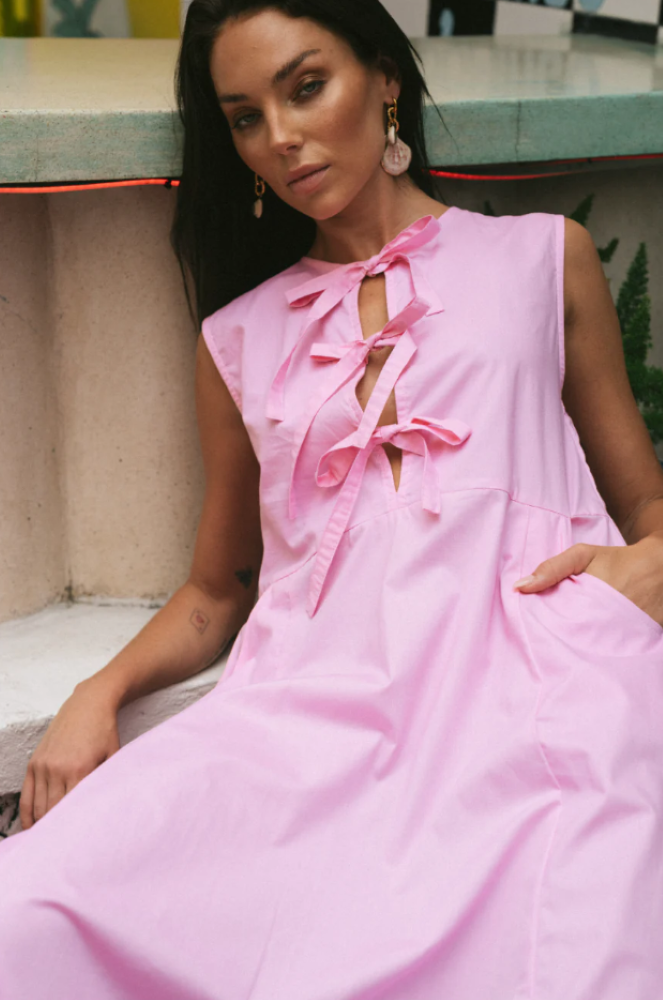 Parallel Culture Shoes and Fashion Online DRESSES LJC DESIGNS LOMBOK DRESS - COTTON - SOFT PINK SOFT PINK