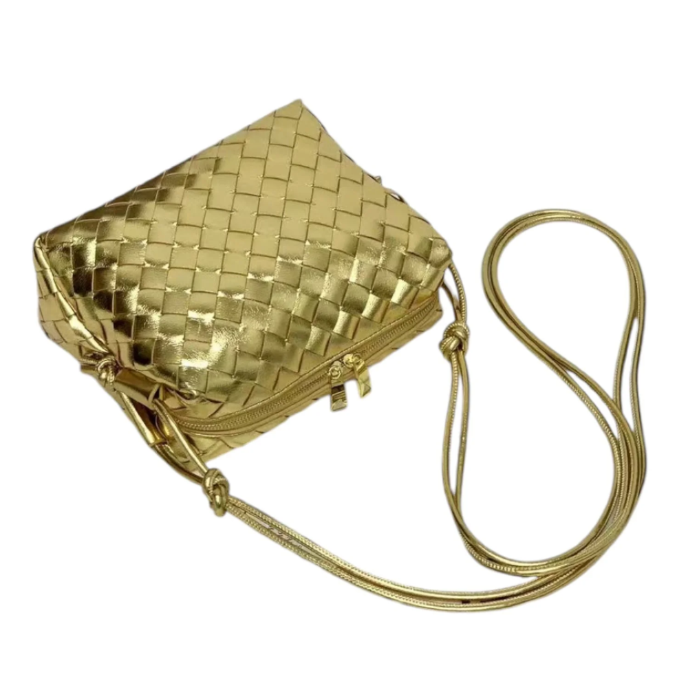 Parallel Culture Shoes and Fashion Online HANDBAGS L'ORA D'ORO PI WOVEN CROSSBODY BAG ONE GOLD