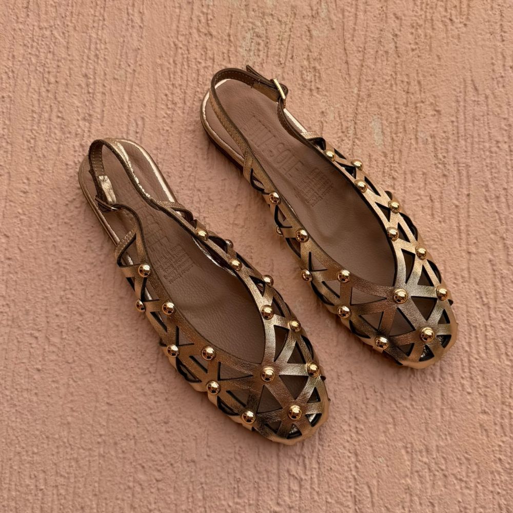 Parallel Culture Shoes and Fashion Online FLATS LUNA SOLE GAIA SLINGBACK GOLD