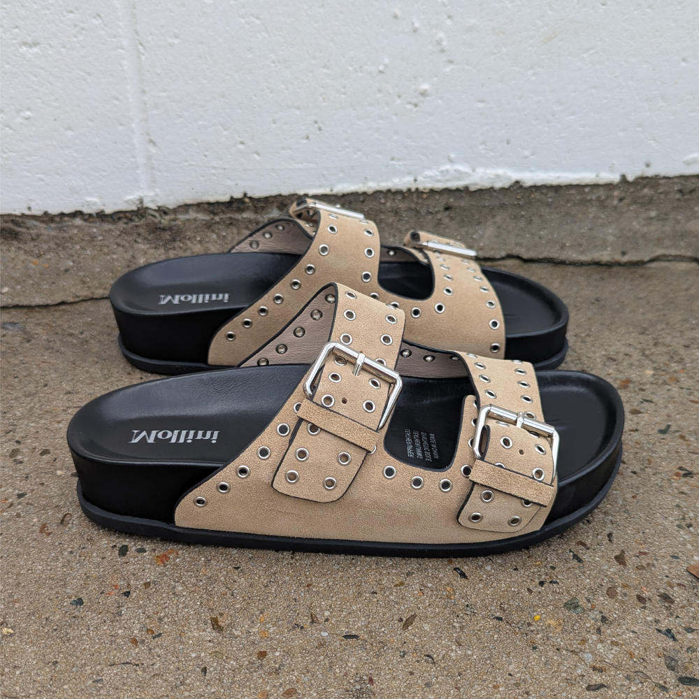 Parallel Culture Shoes and Fashion Online SLIDES MOLLINI CIANA SLIDE LT TAUPE SUEDE