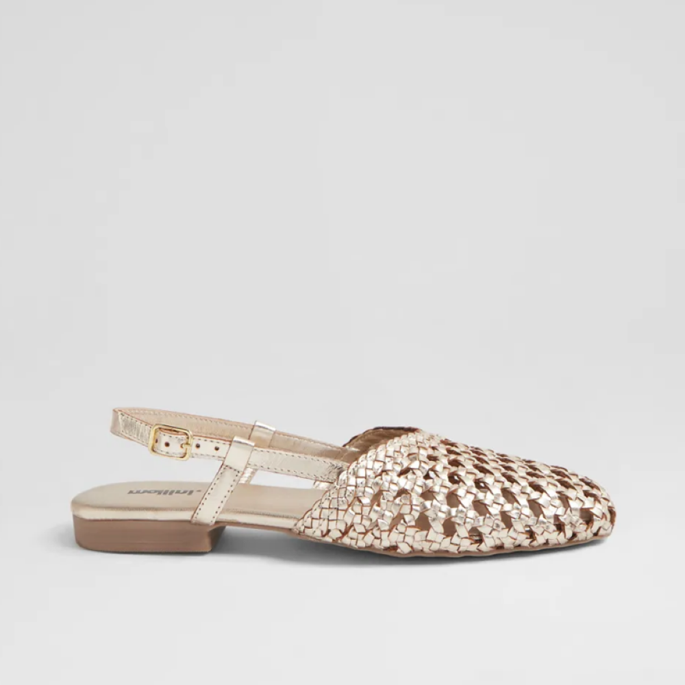 Parallel Culture Shoes and Fashion Online FLATS MOLLINI DRASA WOVEN FLAT GOLD