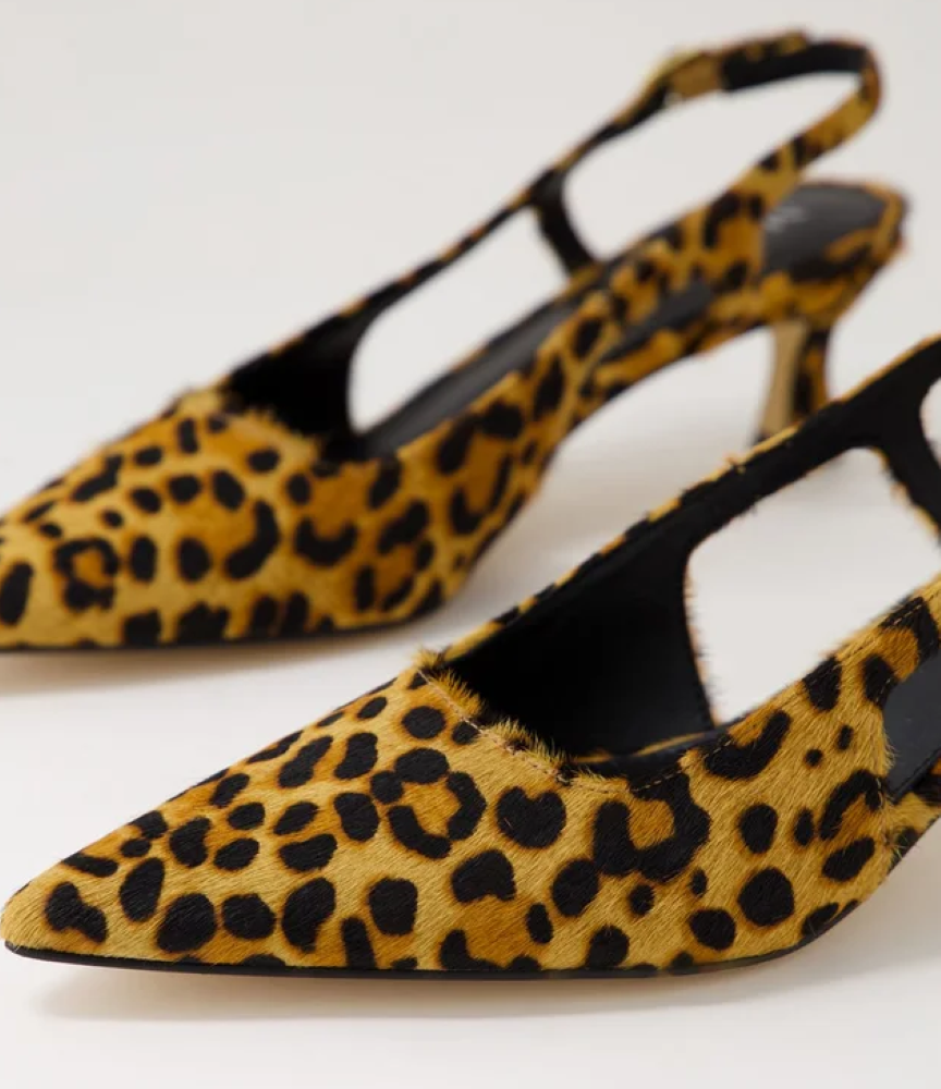 Parallel Culture Shoes and Fashion Online HEELS MOLLINI GILD SLINGBACK LEOPARD