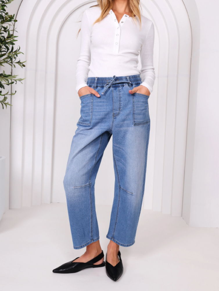 Parallel Culture Shoes and Fashion Online JEANS MONACO JEANS LEO BARREL JEANS LIGHT BLUE