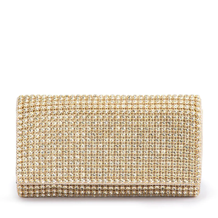 Parallel Culture Shoes and Fashion Online OB6483 OLGA BERG MARIANA CRYSTAL CLUTCH CHAMPAGNE ONE