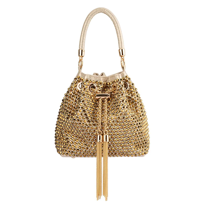 Parallel Culture Shoes and Fashion Online OB2148 OLGA BERG SANTORINI STUDDED HOTFIX POUCH GOLD ONE