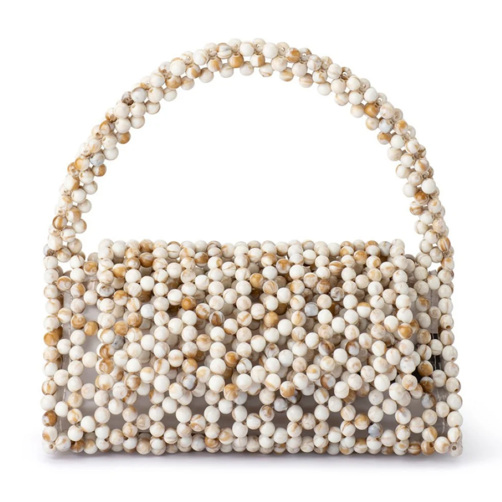 Parallel Culture Shoes and Fashion Online HANDBAGS OLGA BERG AMRITA BEAD TOP HANDLE ONE NATURAL