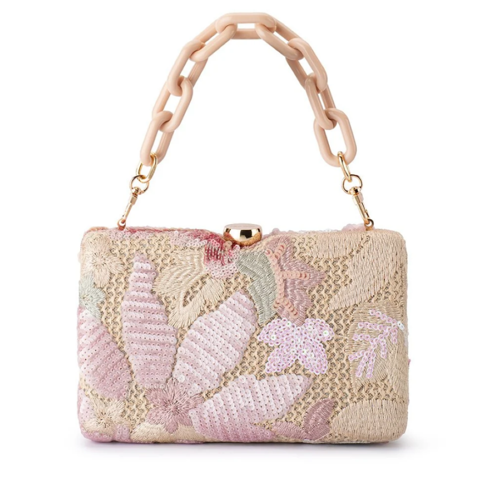 Parallel Culture Shoes and Fashion Online HANDBAGS OLGA BERG GRETA FLORAL CLUTCH ONE BLUSH