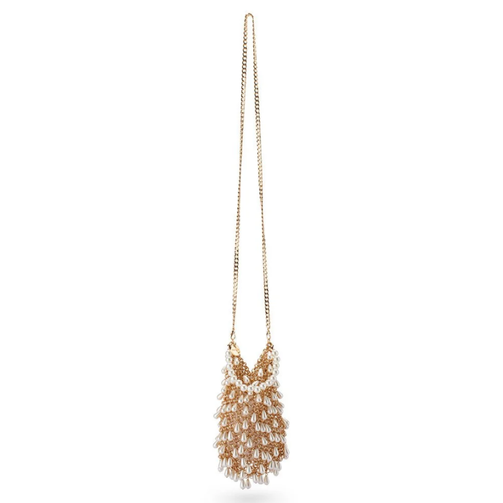 Parallel Culture Shoes and Fashion Online HANDBAGS OLGA BERG JADEN PEARL CHAINMAIL BAG