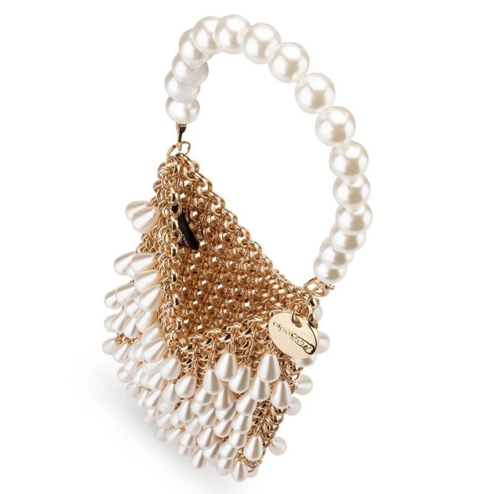 Parallel Culture Shoes and Fashion Online HANDBAGS OLGA BERG JADEN PEARL CHAINMAIL BAG