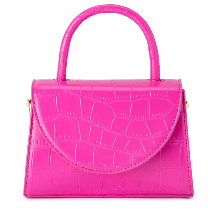 Parallel Culture Shoes and Fashion Online HANDBAGS OLGA BERG NADIA EMBOSSED TOP HANDLE BAG ONE FUCHSIA