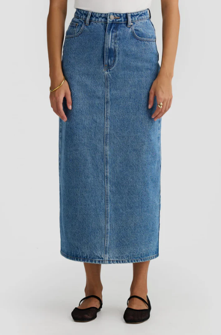 Parallel Culture Shoes and Fashion Online SKIRTS ORTC WILLOW MIDI SKIRT MID BLUE