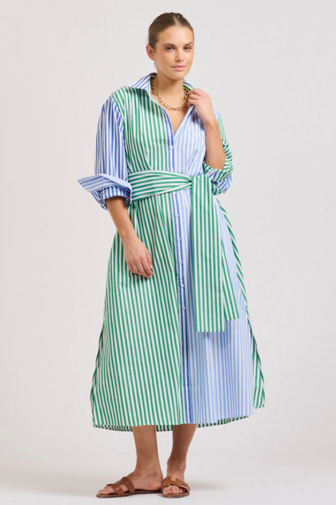 Parallel Culture Shoes and Fashion Online DRESSES SHIRTY THE LUNA OVERSIZE LONG SHIRTDRESS - BLUE/GREEN BLUE GREEN