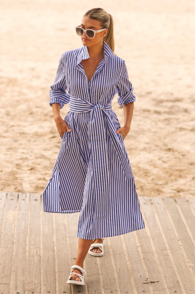 Parallel Culture Shoes and Fashion Online DRESSES SHIRTY LUNA OVERSIZED LONG SHIRTDRESS - BLUE/WHITE