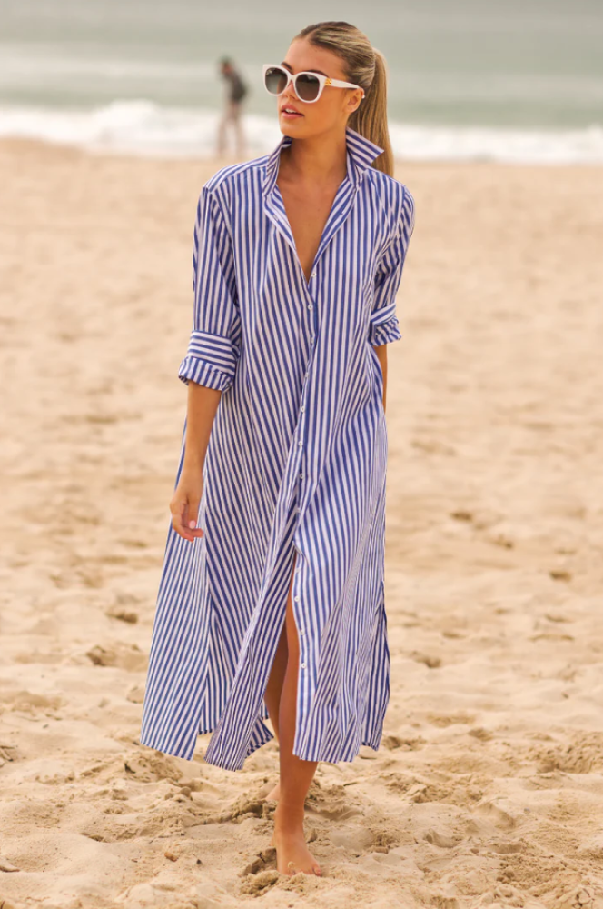 Parallel Culture Shoes and Fashion Online DRESSES SHIRTY LUNA OVERSIZED LONG SHIRTDRESS - BLUE/WHITE