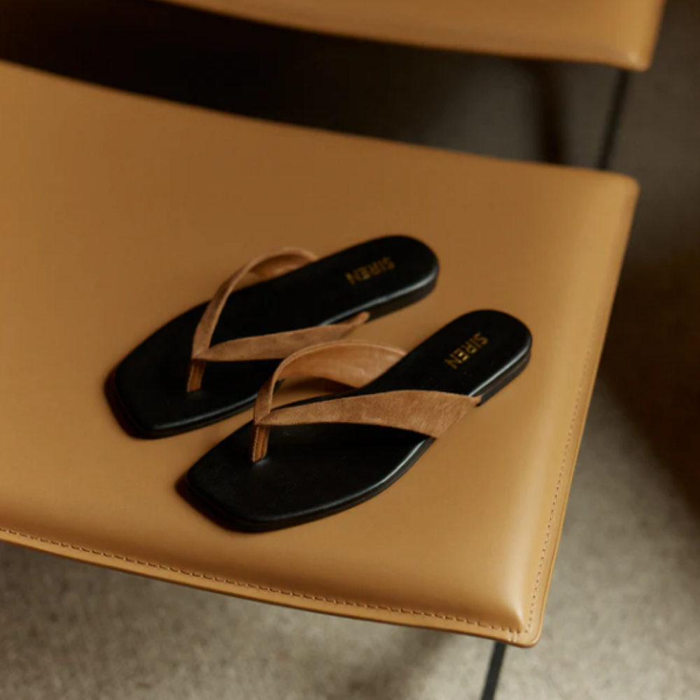 Parallel Culture Shoes and Fashion Online THONGS SIREN EVITA THONG TOBACCO BROWN SUEDE