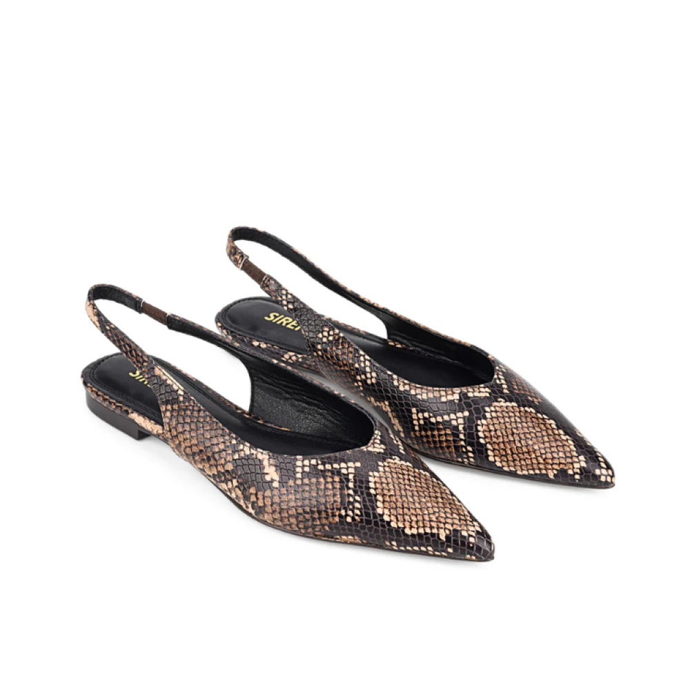 Parallel Culture Shoes and Fashion Online FLATS SIREN LORIE SLINGBLACK FLAT BROWN SNAKE