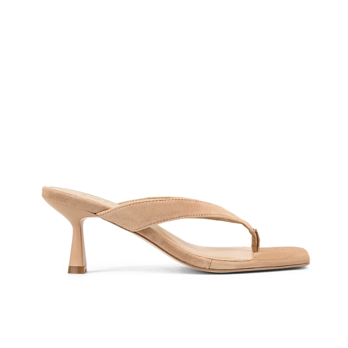 Parallel Culture Shoes and Fashion Online HEELS SIREN SARDINIA THONG HEEL CAMEL SUEDE