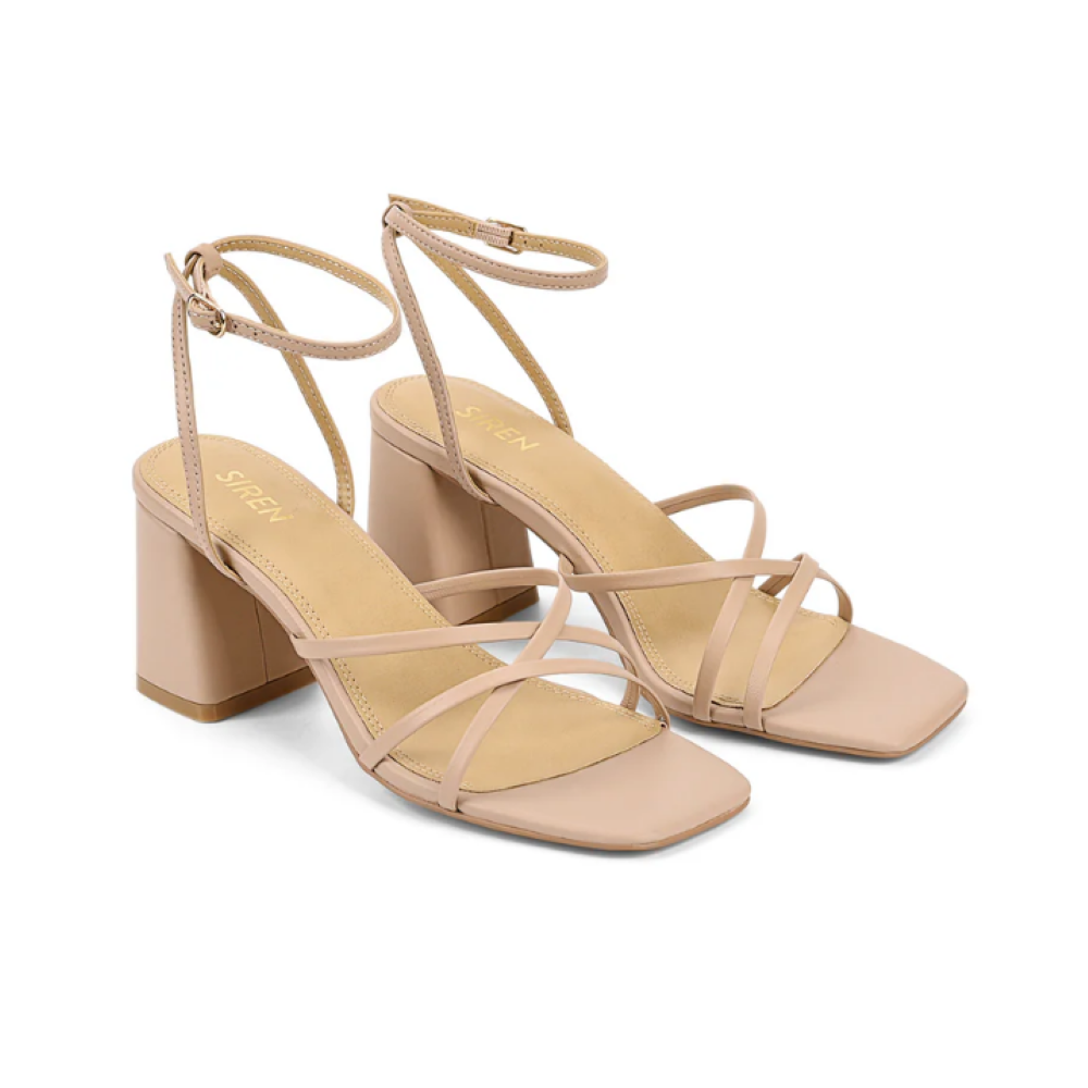 Parallel Culture Shoes and Fashion Online HEELS SIREN STRAUS BLOCK HEEL SEASHELL