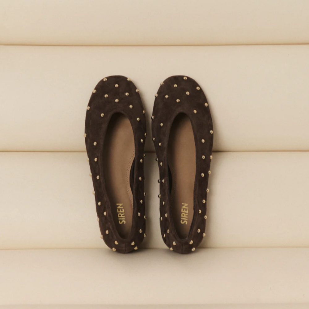 Parallel Culture Shoes and Fashion Online FLATS SIREN TAMSIN BALLET FLATS CHOCOLATE SUEDE