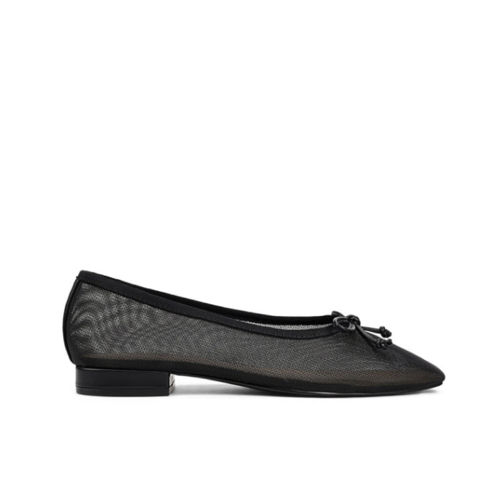 Parallel Culture Shoes and Fashion Online FLATS SIREN VANESSA HEELED BALLET BLACK MESH
