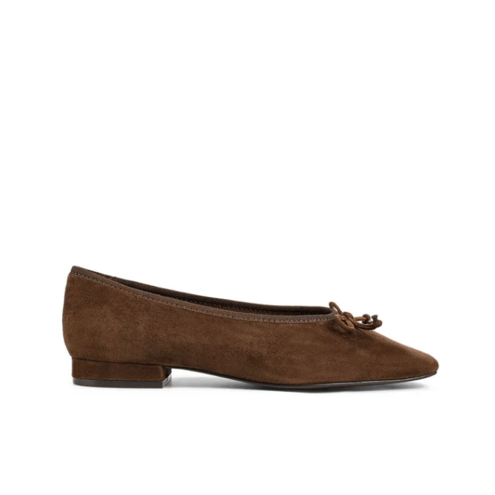 Parallel Culture Shoes and Fashion Online FLATS SIREN VANESSA HEELED BALLET CHOCOLATE SUEDE