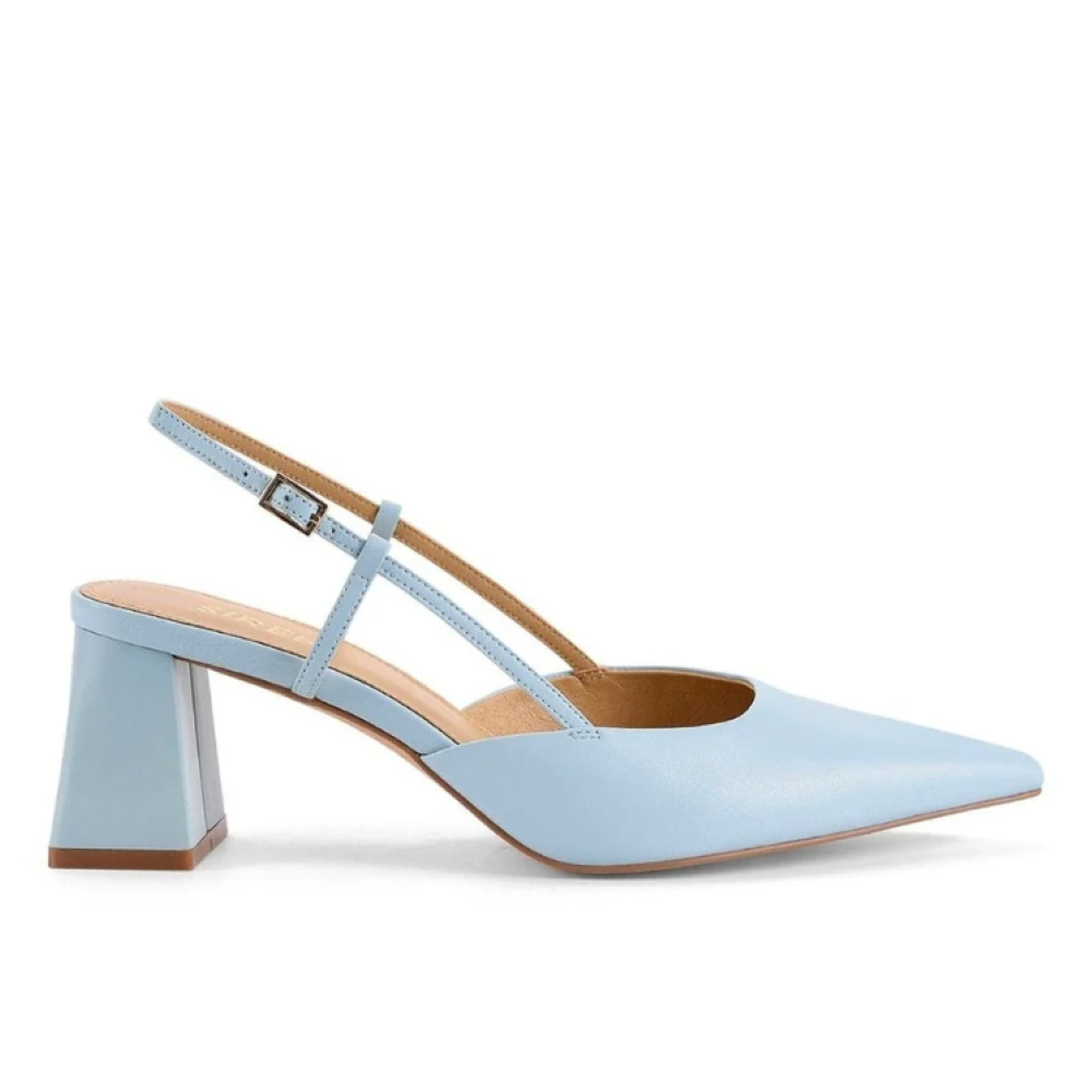 Block Heel Light Blue Heels Australia Stephanie Mule Azzuro Baby
