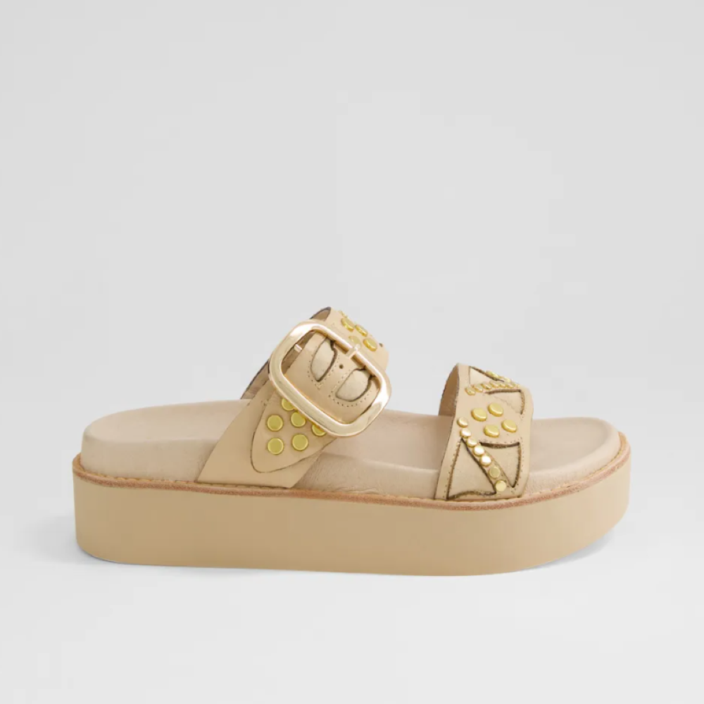 Parallel Culture Shoes and Fashion Online SLIDES TOP END GAWLER BUCKLE SLIDE CAMEL