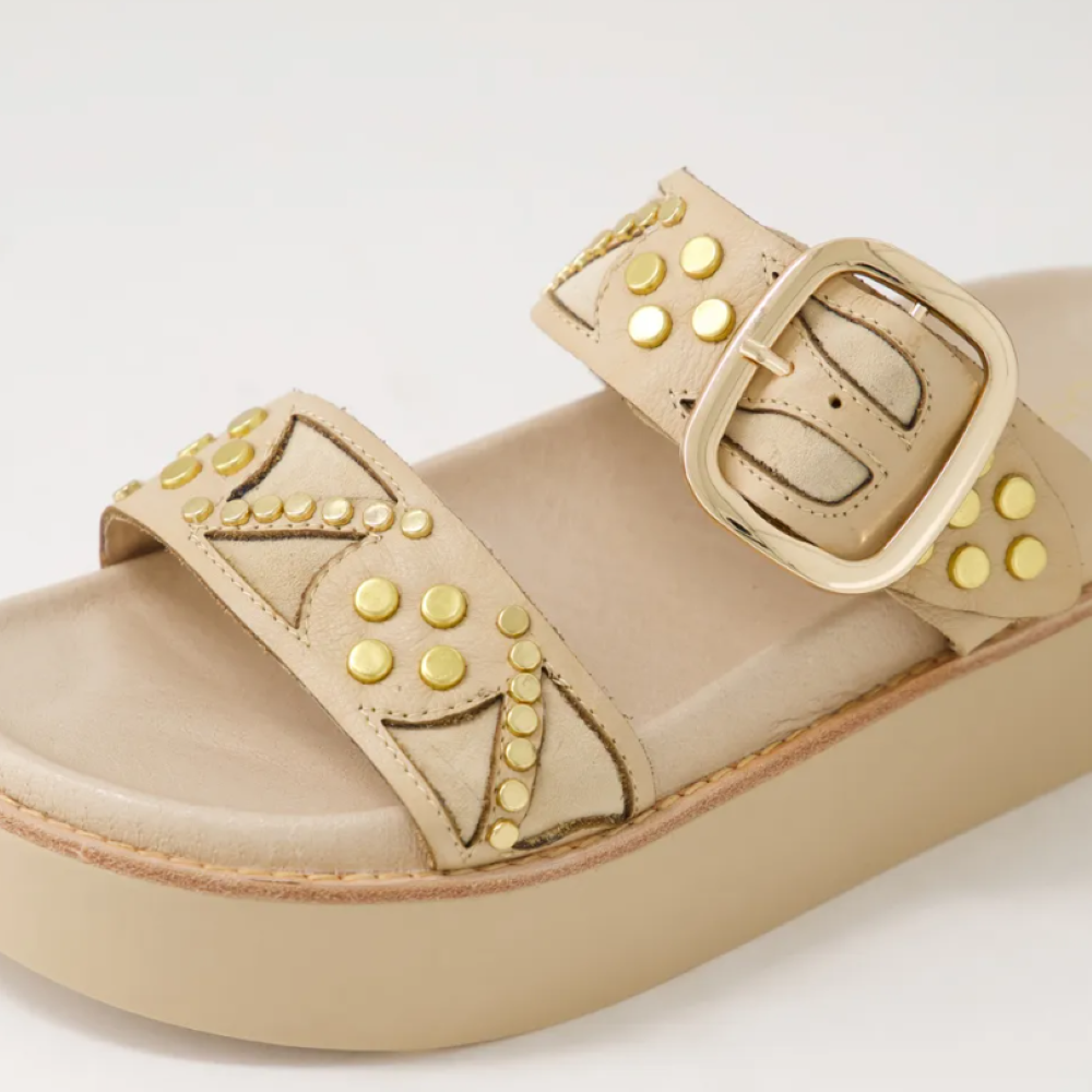 Parallel Culture Shoes and Fashion Online SLIDES TOP END GAWLER BUCKLE SLIDE CAMEL