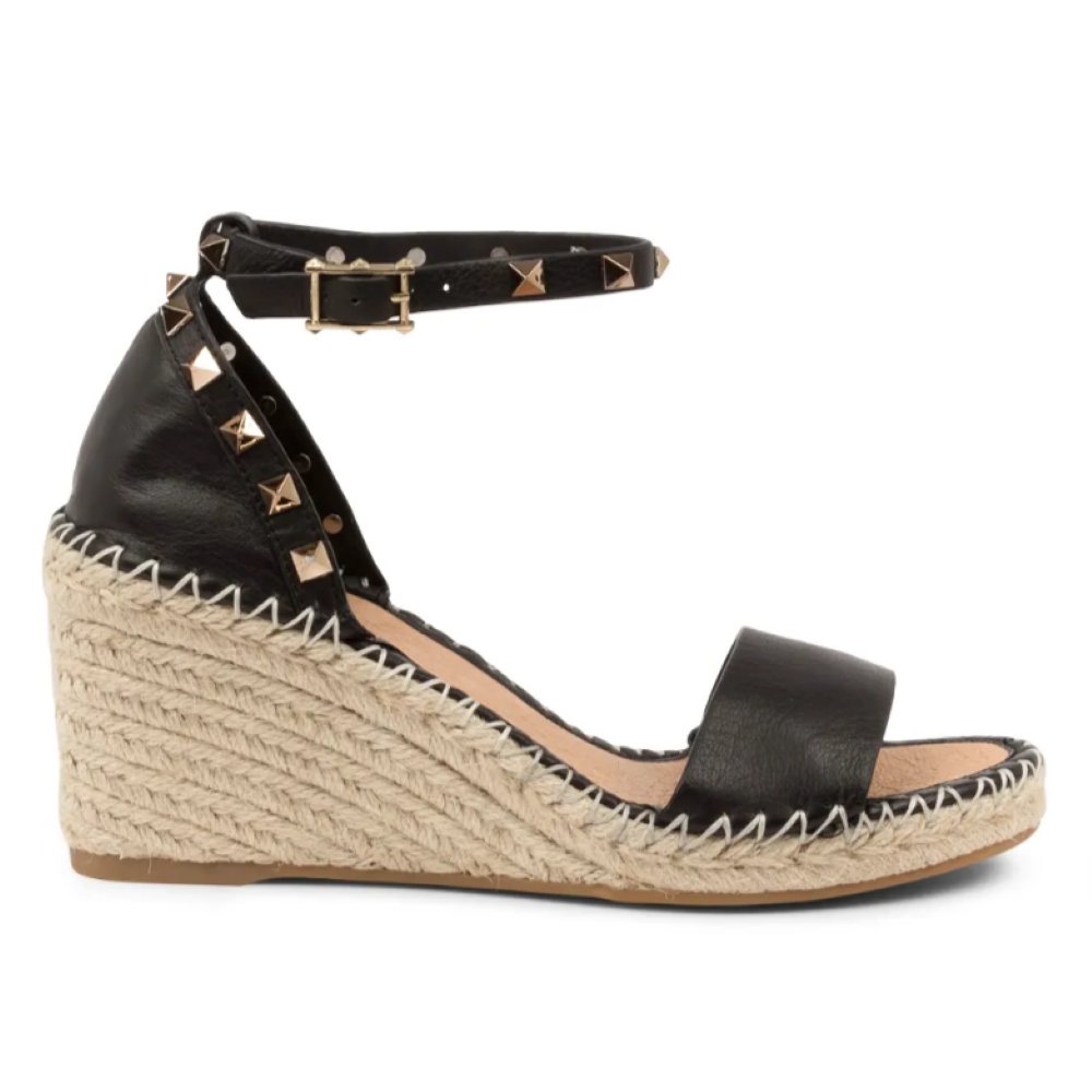 Parallel Culture Shoes and Fashion Online WEDGES TOP END GIGI STUDDED WEDGE BLACK