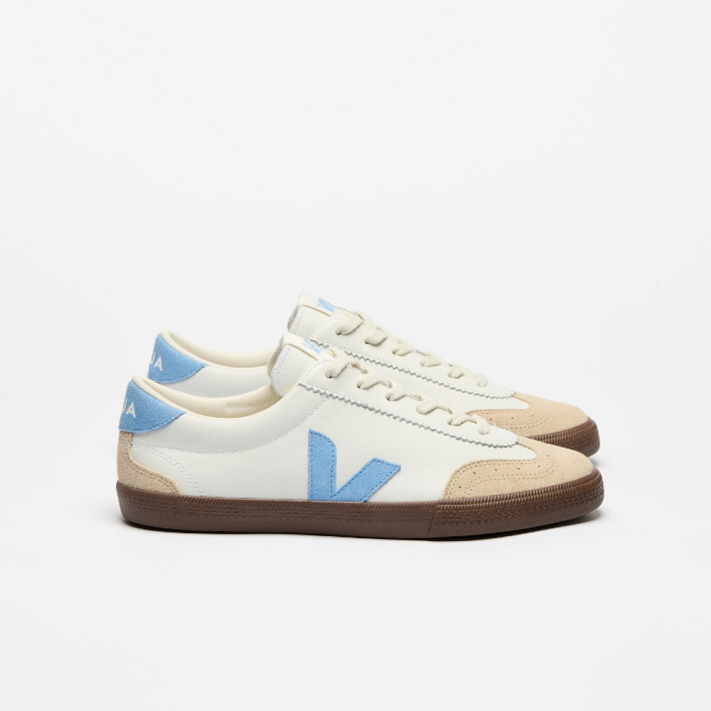 Parallel Culture Shoes and Fashion Online SNEAKERS VEJA VOLLEY LEATHER - WHITE/AQUA/BARK WHITE