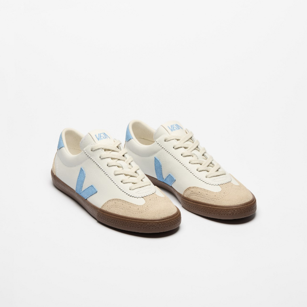 Parallel Culture Shoes and Fashion Online SNEAKERS VEJA VOLLEY LEATHER - WHITE/AQUA/BARK WHITE