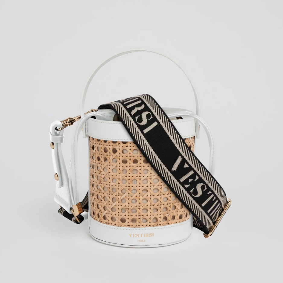 Parallel Culture Shoes and Fashion Online HANDBAGS VESTIRSI BRITTANY RATTAN BUCKET BAG