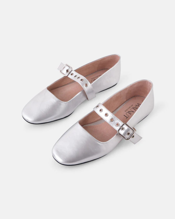 Parallel Culture Shoes and Fashion Online FLATS WALNUT BIANCA LEATHER BALLET