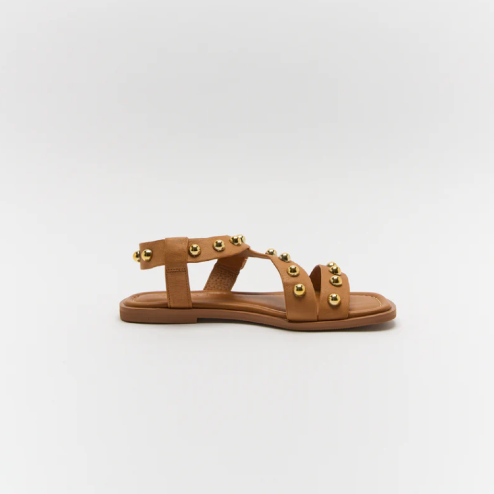 Parallel Culture Shoes and Fashion Online SANDALS WALNUT REID STUDDED SANDAL COCONUT