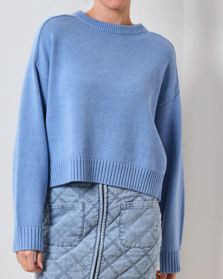 Parallel Culture Shoes and Fashion Online KNIT TOP WALNUT SEVILLE KNIT JUMPER LIGHT BLUE
