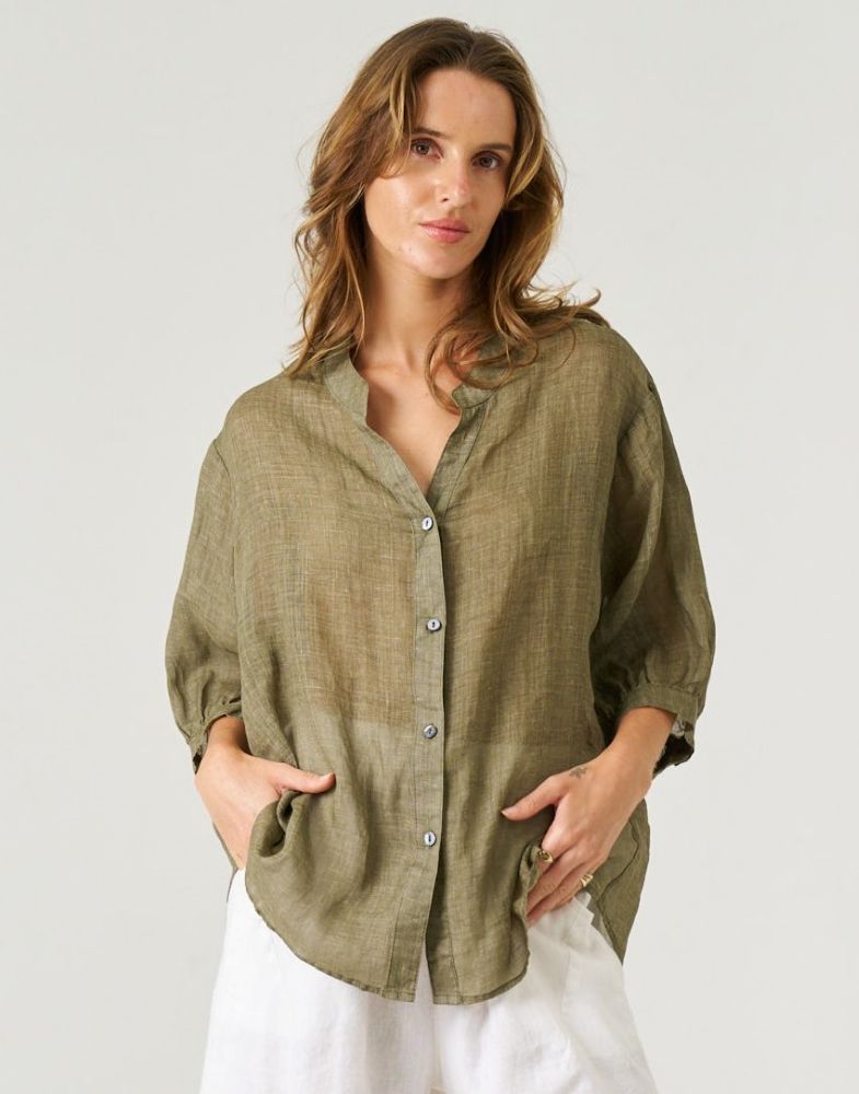 AURORA LINEN BUTTON SHIRT