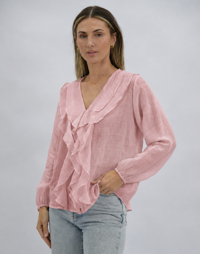 Parallel Culture Shoes and Fashion Online SHIRTS WORTHIER CLAIRE LINEN SHIRT LIGHT PINK