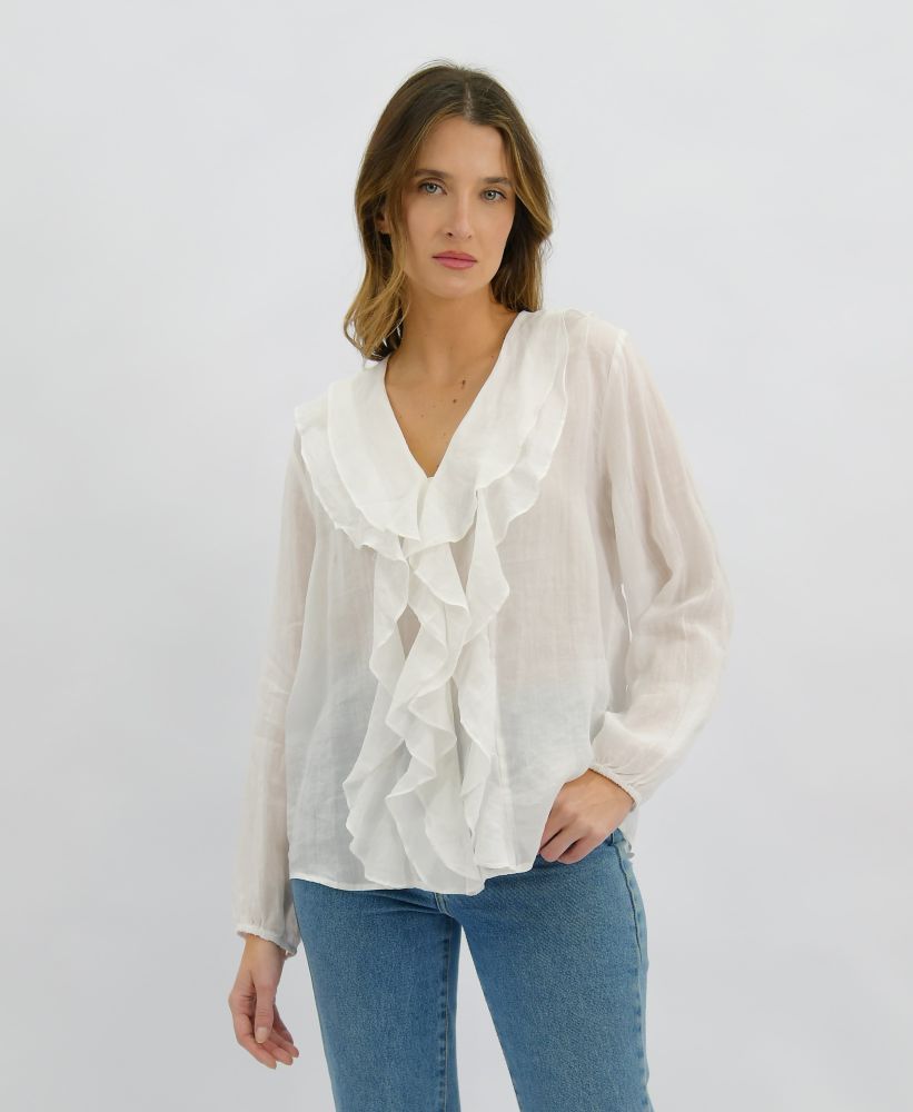 Parallel Culture Shoes and Fashion Online SHIRTS WORTHIER CLAIRE LINEN SHIRT WHITE
