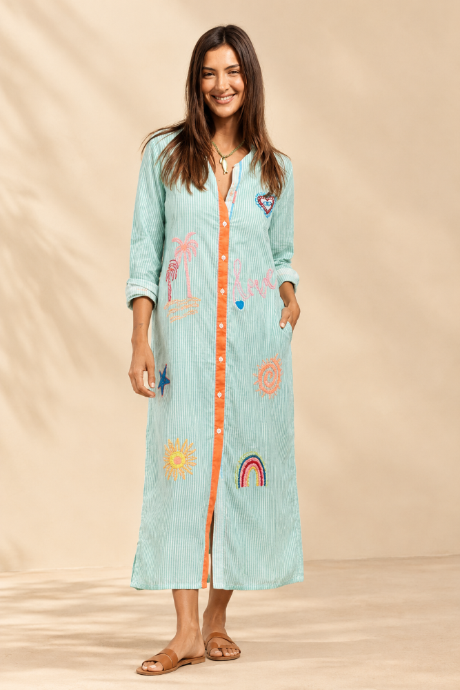 Parallel Culture Shoes and Fashion Online DRESSES ZODA LOVE EMBROIDERED DRESS GREEN