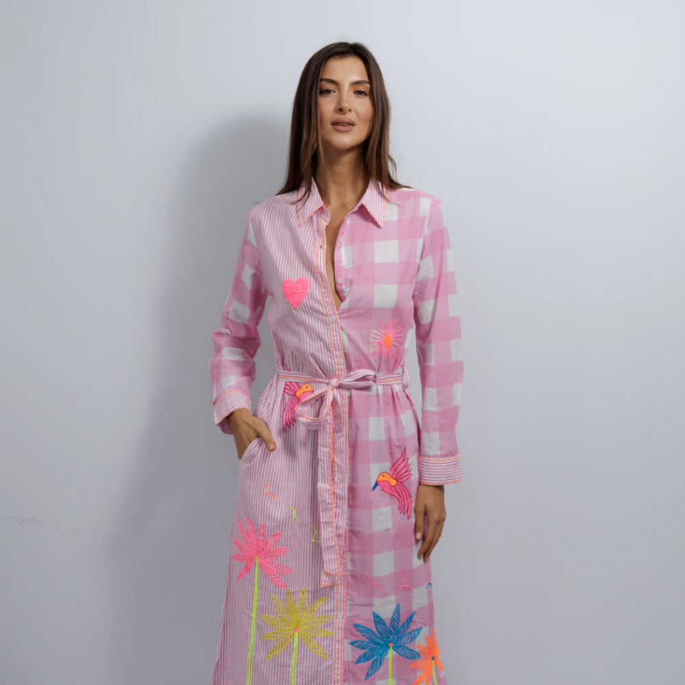 Parallel Culture Shoes and Fashion Online DRESSES ZODA LUCKY SHIRT DRESS PINK