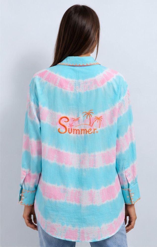 Parallel Culture Shoes and Fashion Online DRESSES ZODA TIE DYE EMBROIDERED SHIRT
