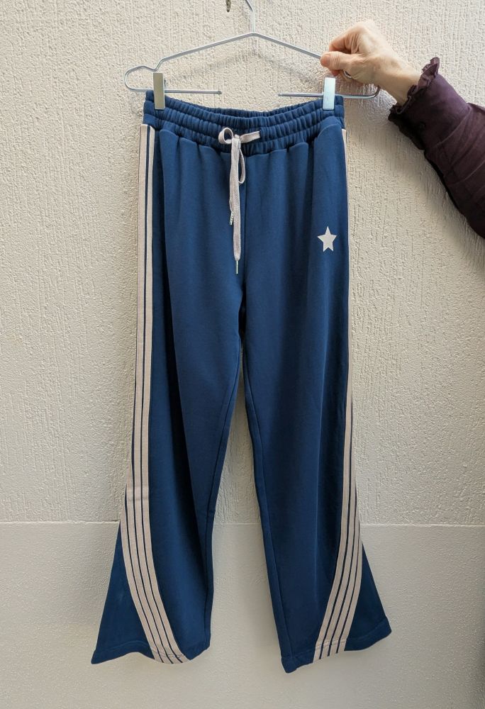 Parallel Culture Shoes and Fashion Online PANTS SOPHIE MORAN WIDE LEG TRACK PANT NAVY MOCHA