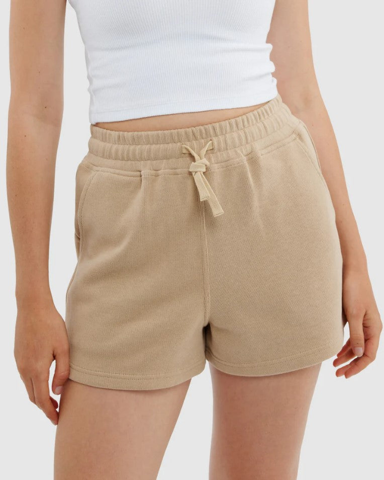 Parallel Culture Shoes and Fashion Online SHORTS ORTC RIBBED LOUNGE SHORT TAN