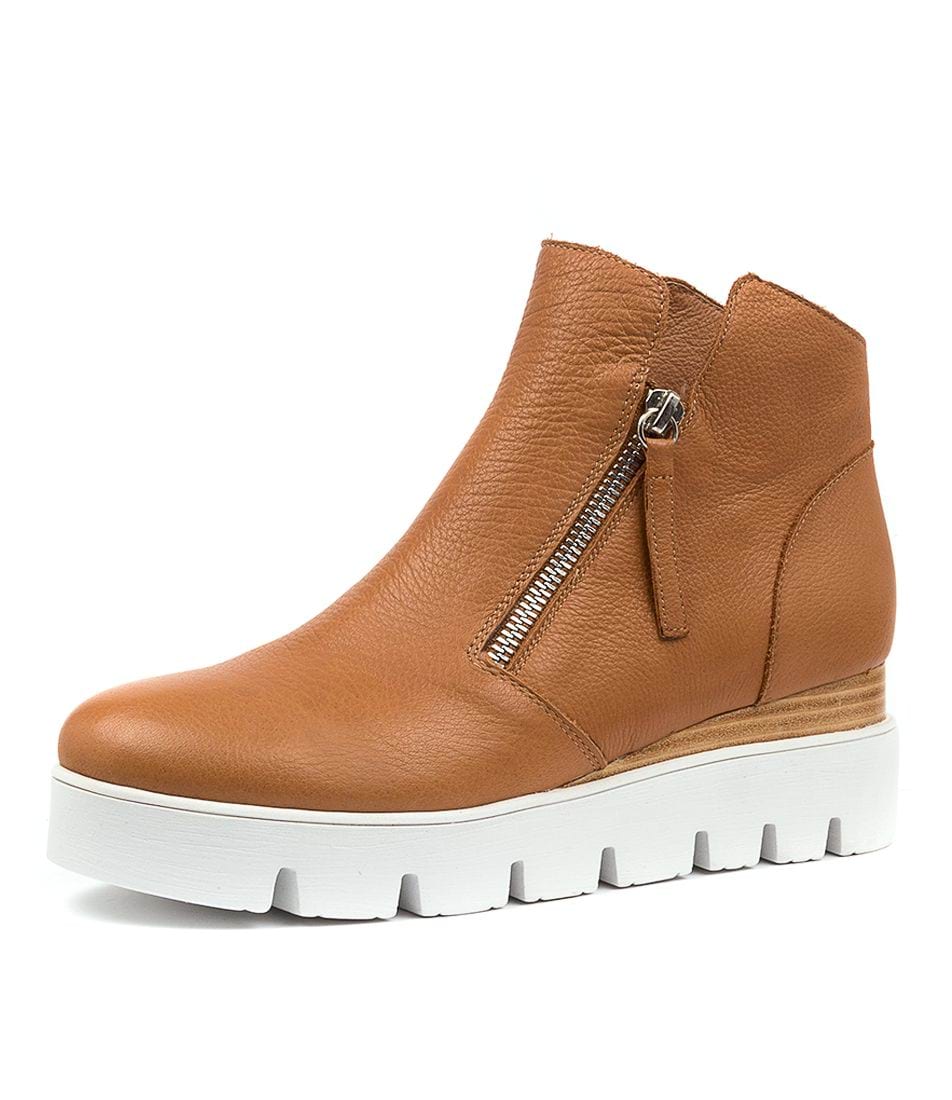 Parallel Culture Shoes and Fashion Online BOOTS DJANGO & JULIETTE RADIO ZIP ANKLE BOOT DARK TAN