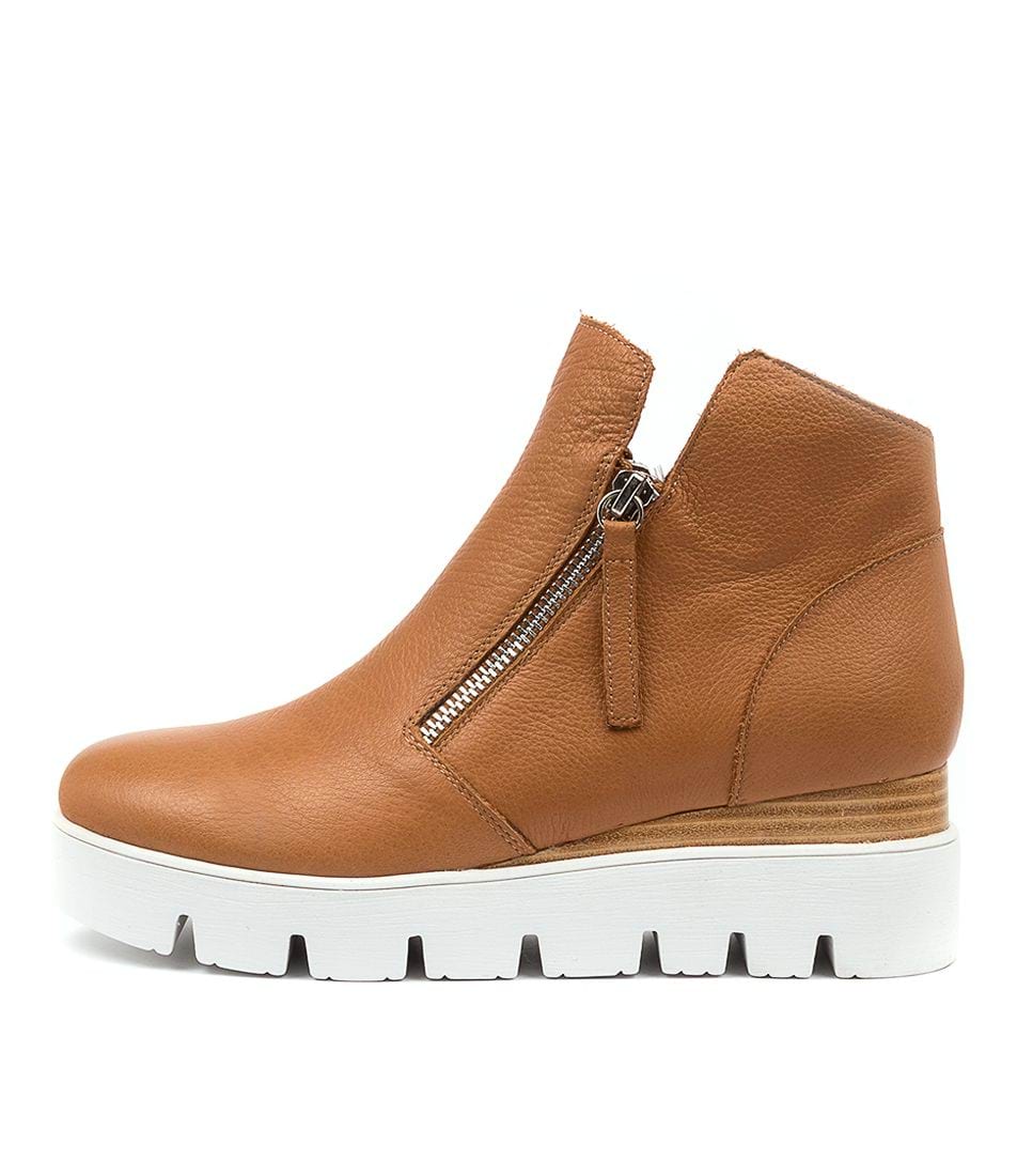 Parallel Culture Shoes and Fashion Online BOOTS DJANGO &amp; JULIETTE RADIO ZIP ANKLE BOOT DARK TAN