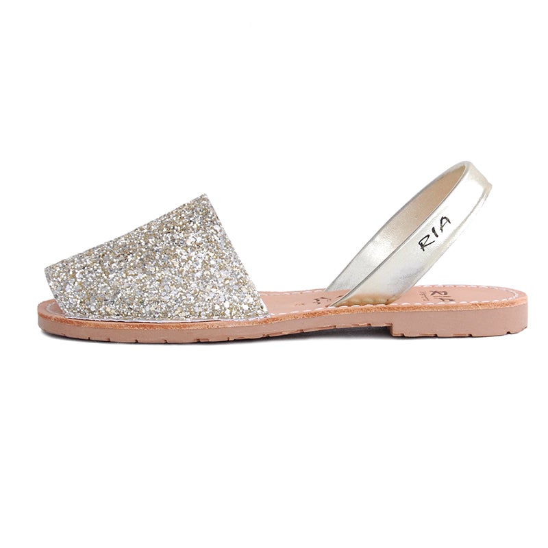 Parallel Culture Shoes and Fashion Online SHOES RIA MENORCA JOAN GLITTER SANDAL CHAMPAGNE
